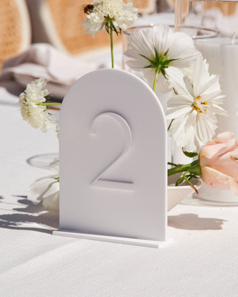 HIRE White Arch Table Numbers