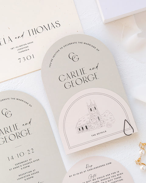 Blossie Church Wedding Invite Blossie Dog Wedding Invitation Layered Australia