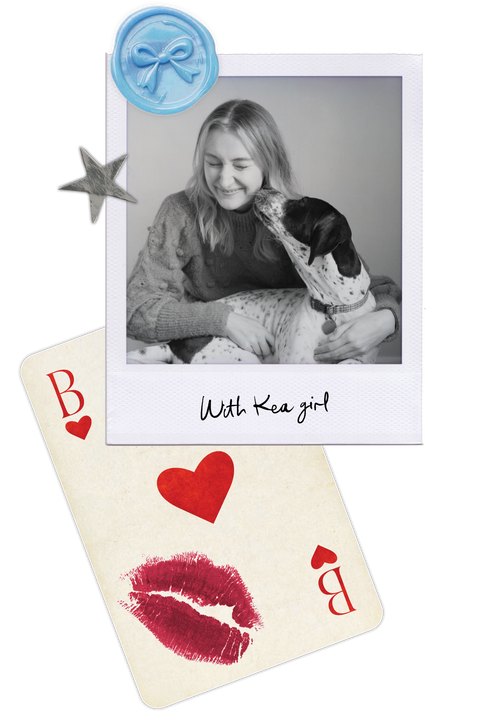 Blossie about image with dog Kea