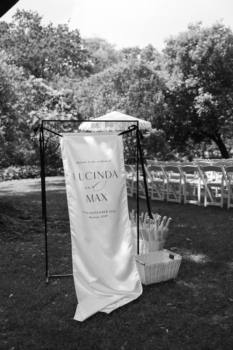 Satin Welcome and Seating Signage Australia 